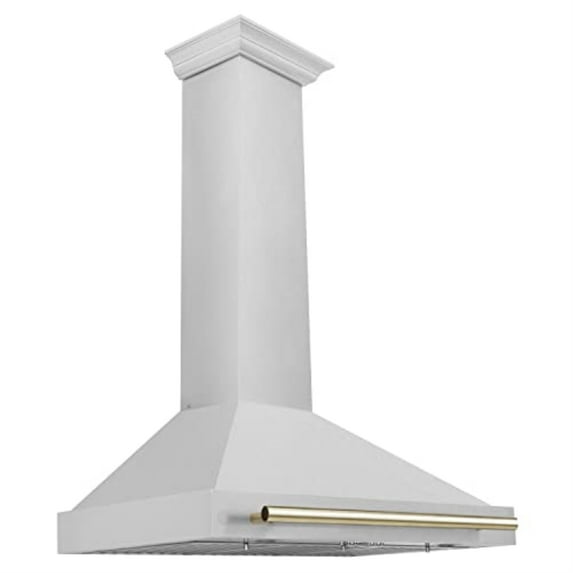 ZLINE 36 ZLINE Autograph Edition DuraSnow Stainless Steel Range Hood with DuraSnow and Gold Handle (KB4SNZ-36-G)