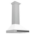 thumbnail image 1 of ZLINE 30 ZLINE Autograph Edition DuraSnow Stainless Steel Range Hood with White Matte Shell and Matte Black Handle (KB4SNZ-WM-3, 1 of 5