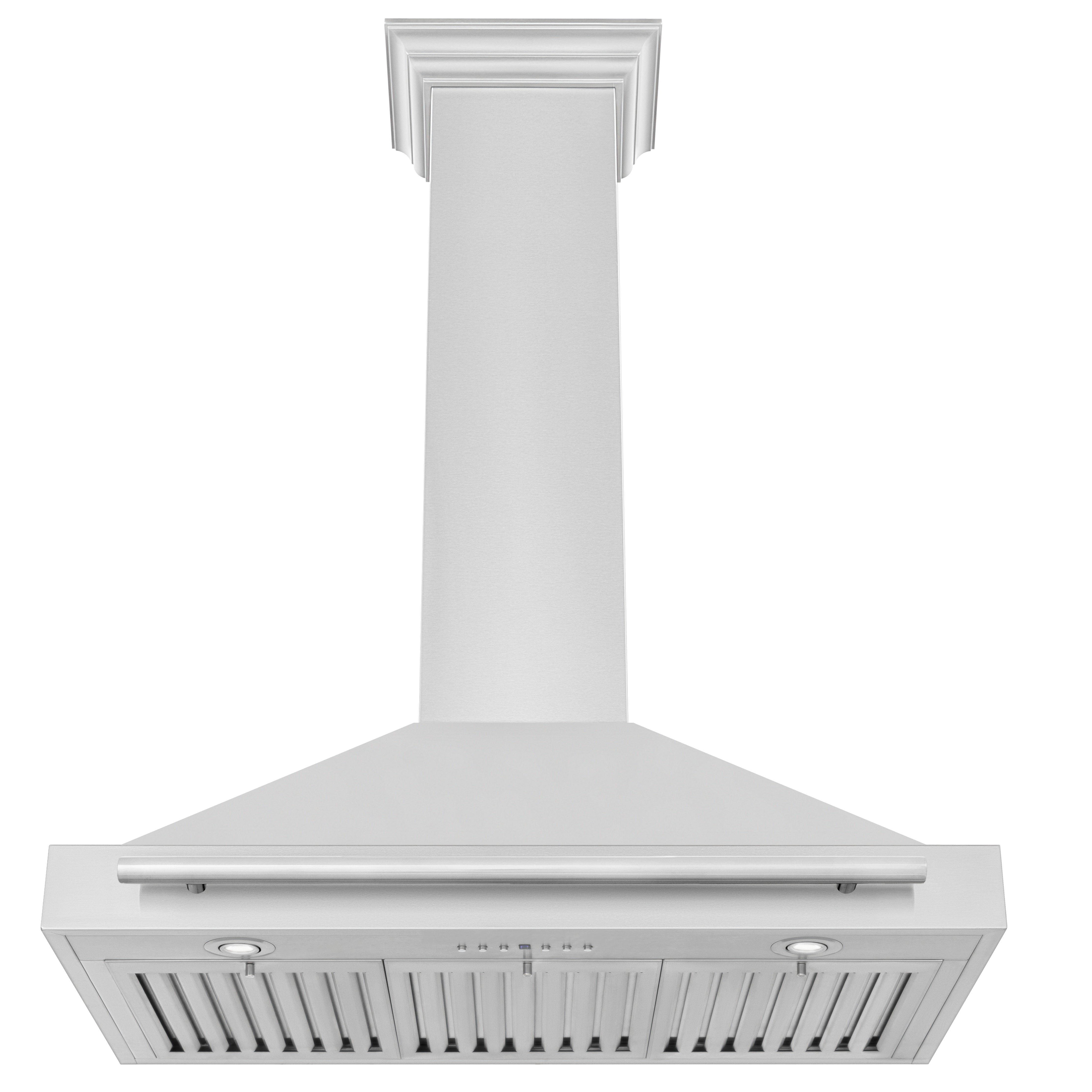 36" White Matte and Stainless Steel Wall Mount Range Hood