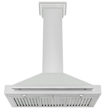 ZLINE 36 Stainless Steel Range Hood with White Matte Shell (KB4STX-WM-36)