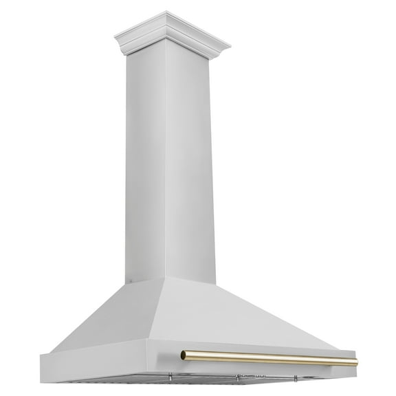 ZLINE 36 ZLINE Autograph Edition Stainless Steel Range Hood with Stainless Steel Shell and Gold Handle (KB4SNZ-36-G)