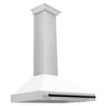 thumbnail image 1 of ZLINE 36 ZLINE Autograph Edition Stainless Steel Range Hood with White Matte Shell and Matte Black Handle (KB4SNZ-WM-36-MB), 1 of 5