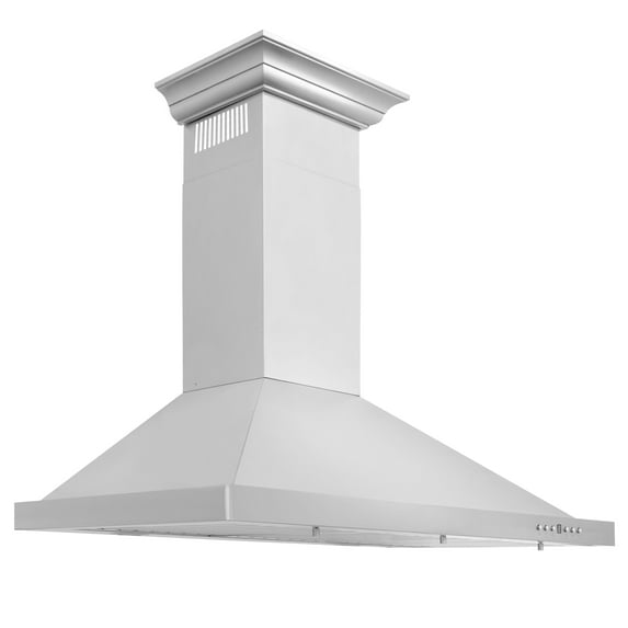 ZLINE 24 in. Wall Mount Range Hood in Stainless Steel with Crown Molding (KBCRN-24)