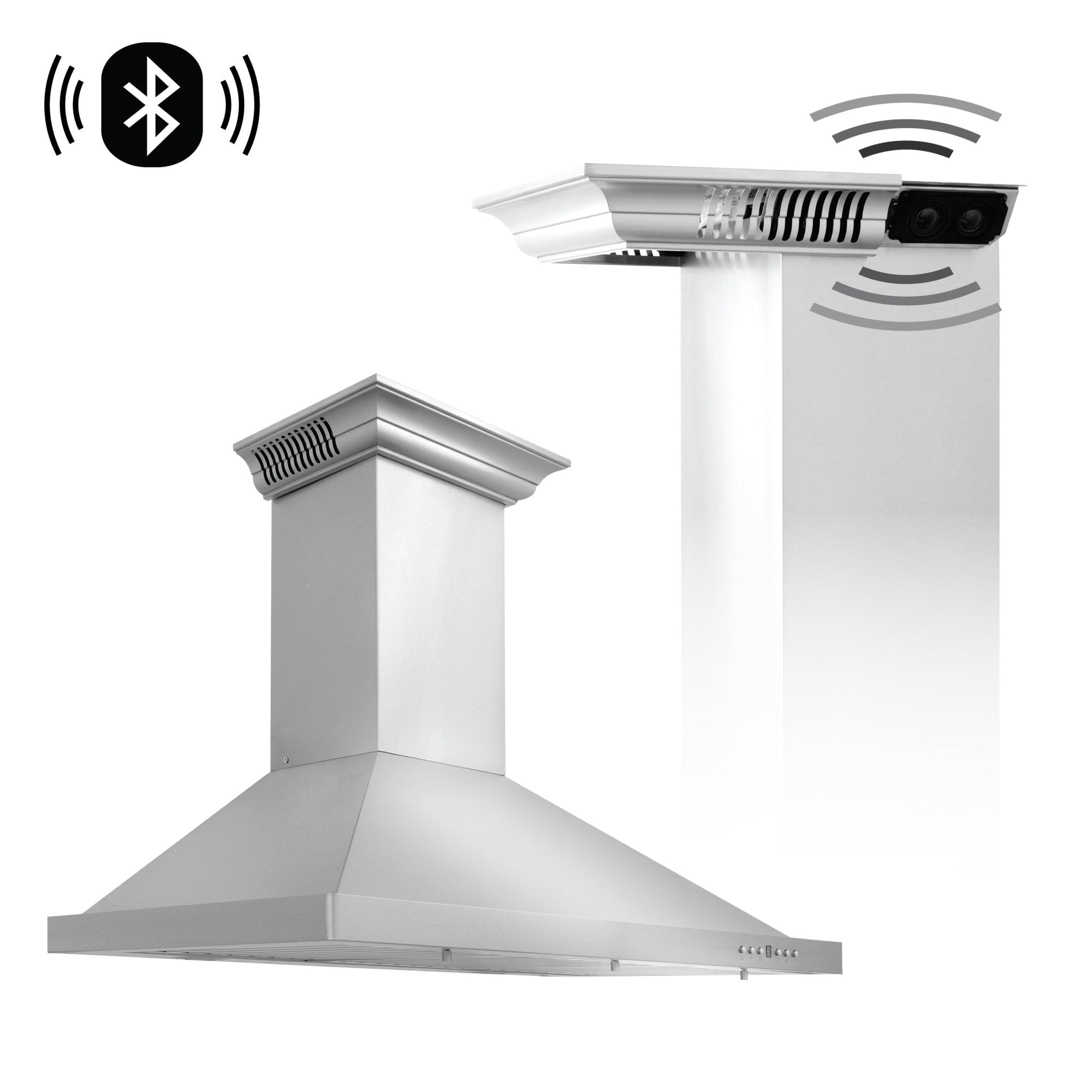 ZLINE 36 in. Wall Mount Range Hood in Stainless Steel with Crown Molding (KBCRN-36)