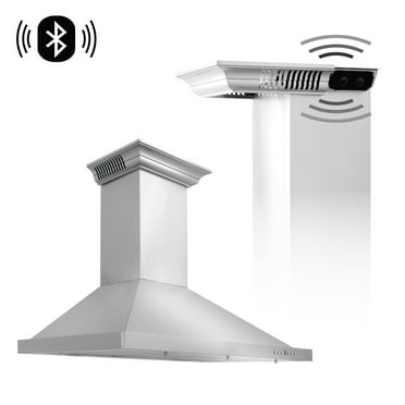 ZLINE 36 in. Wall Mount Range Hood in Stainless Steel with Crown Molding (KBCRN-36)