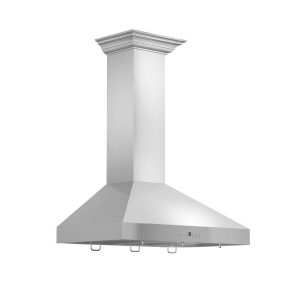 ZLINE 48 in. Wall Mount Range Hood in Stainless Steel with Crown Molding (KL3CRN-48)