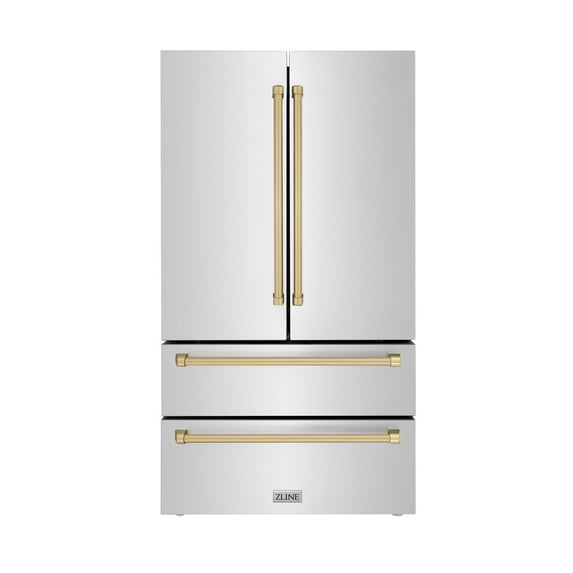 ZLINE Kitchen Autograph Edition 225 cu ft Fingerprint Resistant Refrigerator Stainless Steel