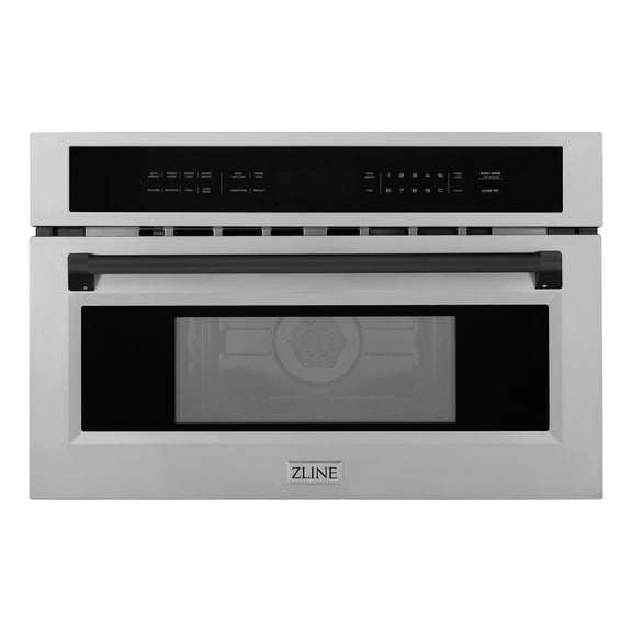 ZLINE Autograph Edition 30 1.6 cu ft. Built-in Convection Microwave Oven in Stainless Steel and Matte Black Accents