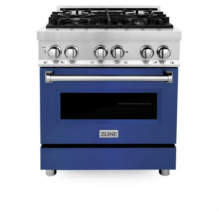 ZLINE - Professional 4 Cu. Ft. Freestanding Dual Fuel Convection Range - Blue matte