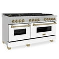 thumbnail image 1 of ZLINE Autograph Edition 60" 7.4 cu. ft. Dual Fuel Range with Gas Stove and Electric Oven in Fingerprint Resistant Stainless Steel with White Matte Door and Champagne Bronze Accents (RASZ-WM-60-CB), 1 of 5