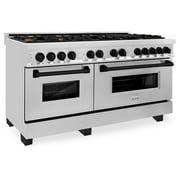 ZLINE Autograph Edition 60 7.4 cu. ft. Dual Fuel Range with Gas Stove and Electric Oven in Stainless Steel with Accents RAZ-60-MB