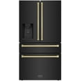 thumbnail image 1 of ZLINE 36" Autograph Edition 21.6 cu. ft Freestanding French Door Refrigerator with Water and Ice Dispenser (RFMZ-W-36-BS-CB), 1 of 7