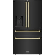 ZLINE 36 Autograph Edition 21.6 cu. ft Freestanding French Door Refrigerator with Water and Ice Dispenser RFMZ-W-36-BS-CB