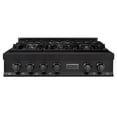 thumbnail image 1 of ZLINE 36 In. Porcelain Rangetop In Black Stainless Steel With 6 Gas Brass Burners (RTB-BR-36), 1 of 5