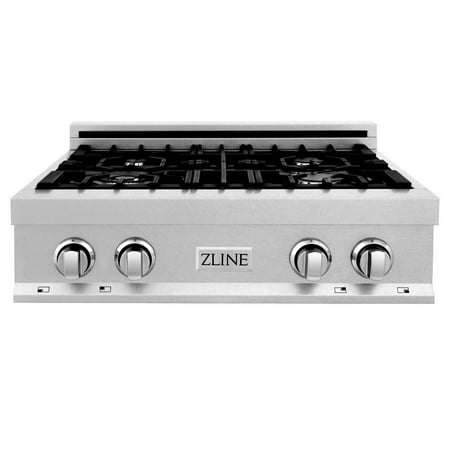 ZLINE - 36" Porcelain Gas Stovetop in Fingerprint Resistant Stainless Steel with 6 Gas Burners - Stainless Steel