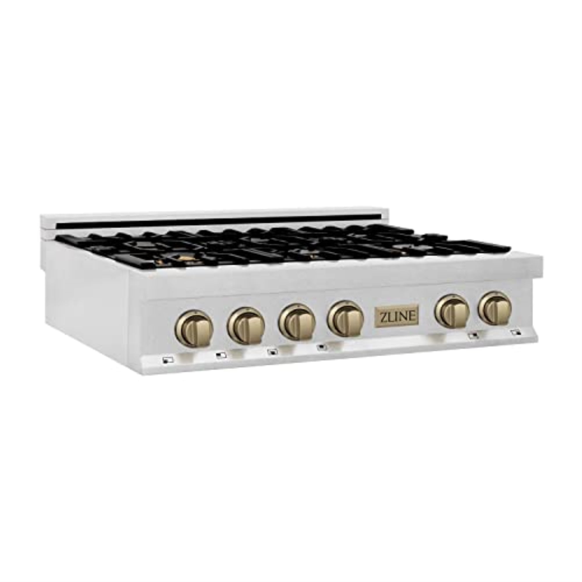 ZLINE 36 in. Autograph Edition Rangetop in DuraSnow Stainless Steel with Champagne Bronze Accents (RTSZ-36-CB)