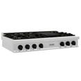 thumbnail image 1 of ZLINE 48 in. Autograph Edition Rangetop in DuraSnow Stainless Steel with Matte Black Accents (RTSZ-48-MB), 1 of 5