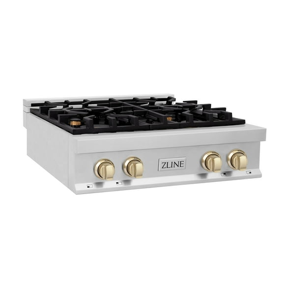 ZLINE 30 in. Autograph Edition Rangetop in Stainless Steel with Matte Black Accents (RTZ-30-MB)