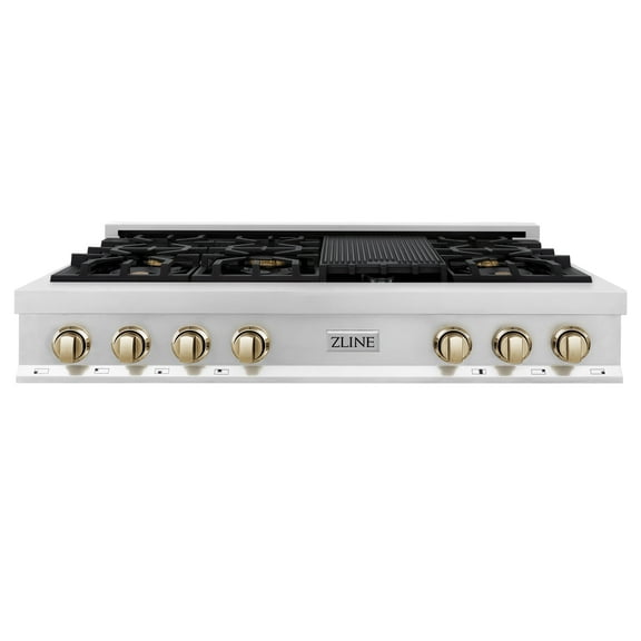 ZLINE 48 in. Autograph Edition Rangetop in Stainless Steel with Matte Black Accents (RTZ-48-MB)