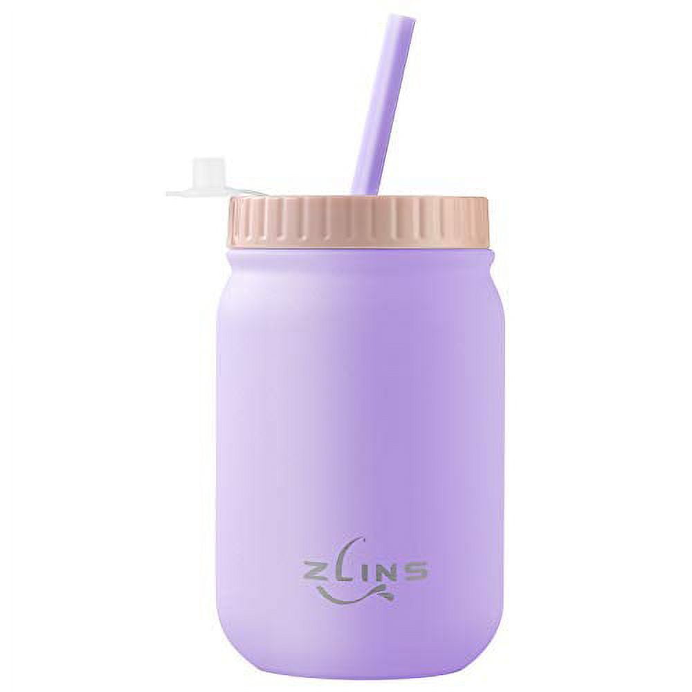 Iced Coffee Cups With Lids And Stainless Steel Straws,, Mason Jar