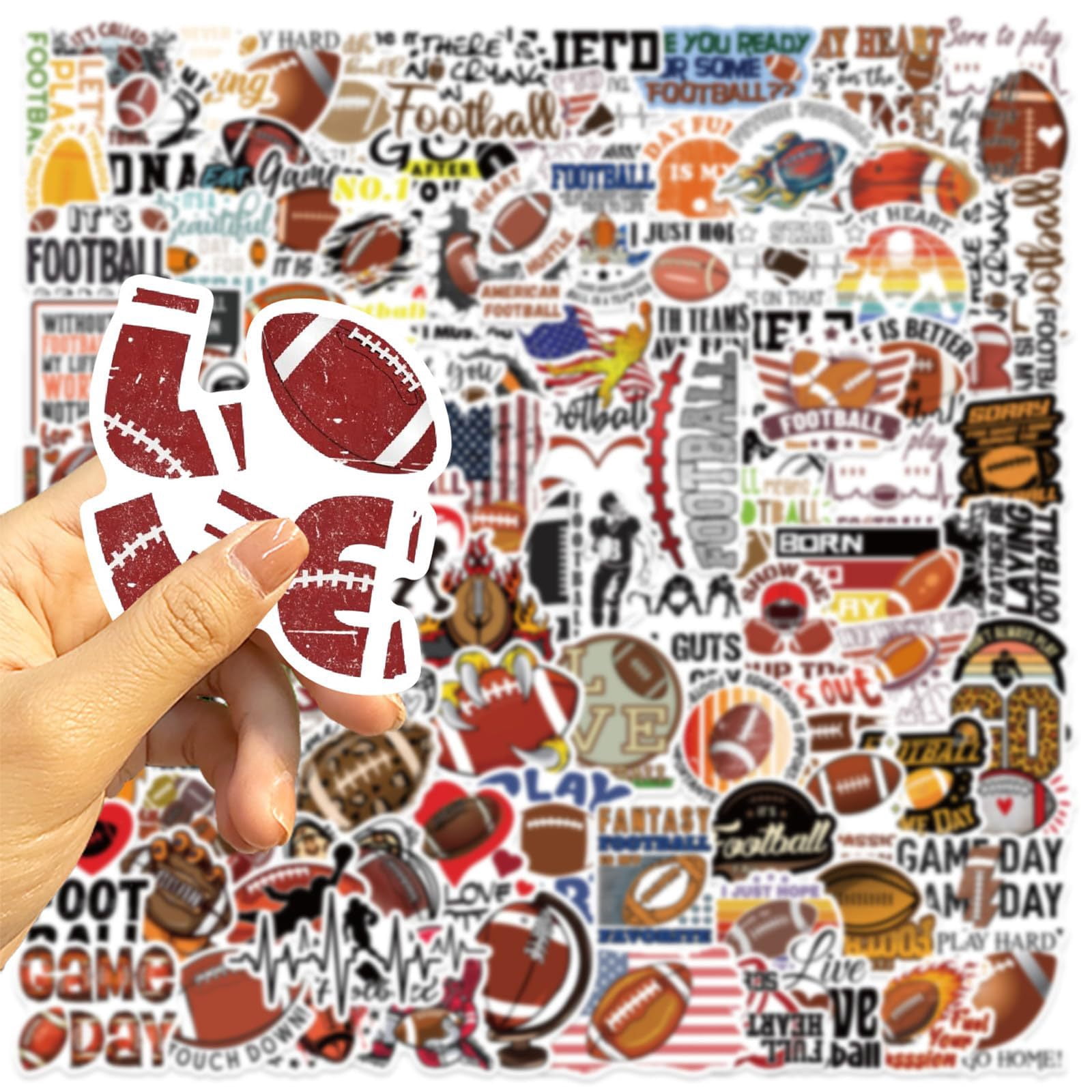 ZLKMQM 100 PCS Football Stickers Water Bottle - American Football ...
