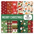 thumbnail image 1 of ZLKMQM 12 Sheets Christmas Pattern Paper Set Holiday Craft Paper for Card Making Scrapbook Decor, 12 Designs ( 6 X 6 Inches), 1 of 4