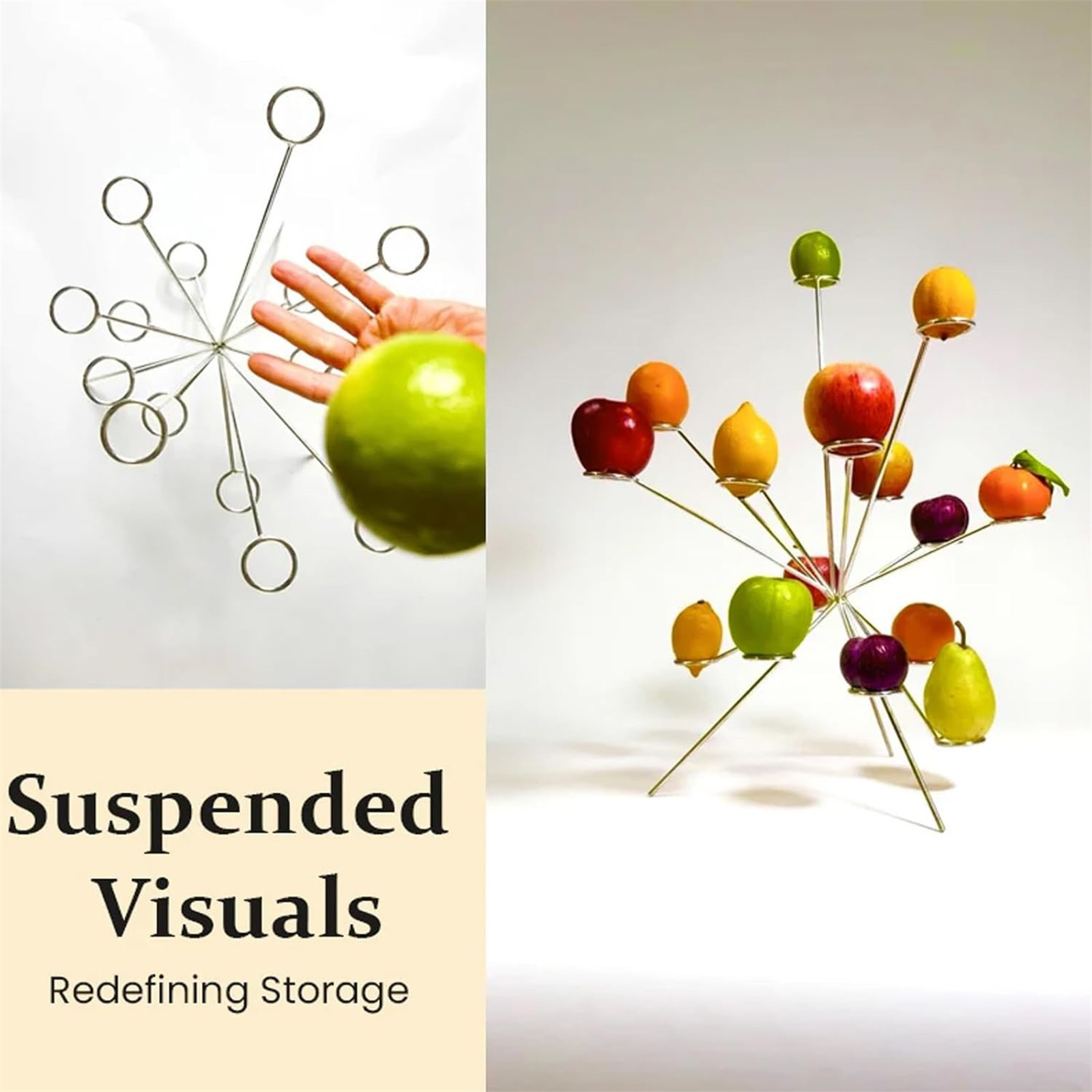 ZLKMQM Exploding Fruit Bowl - Handcrafted Metallic Art Display With 360 ...