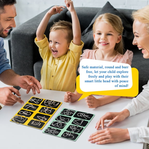 ZLKMQM Metal Wire Puzzles Set of 8 with Pouch Large Thick IQ Test Mind Games Toys IQ Toys Brain Teaser Puzzles Metals Wire Puzzle Magic Trick Toy Metal IQ Puzzle Party Favors for Kids Adults