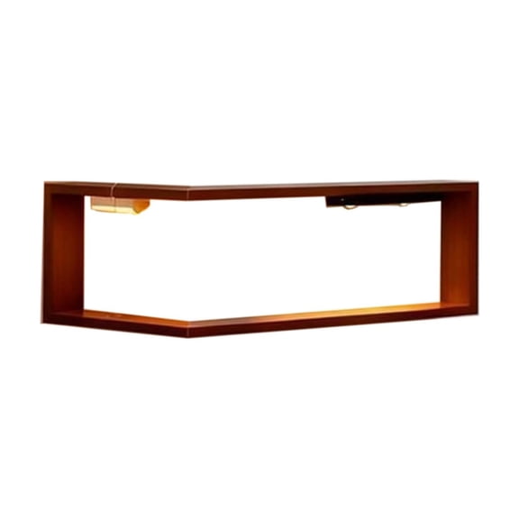 ZLKMQM Wood Corner Wall Shelf, Mounted Display Rack with Dual Lamps, Multi-Purpose Storage for Home Decor, Books, Plants, Kitchen, Bedroom, Office