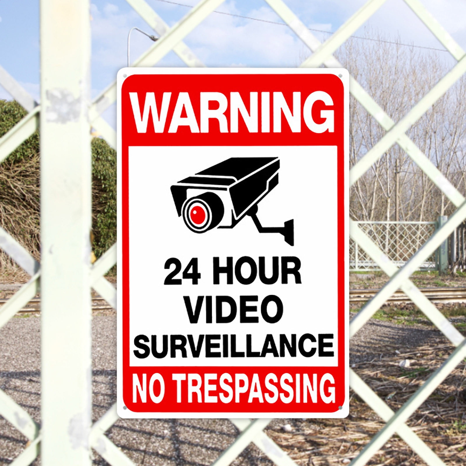 ZLLDECOR Camera Signs For Home Video Surveillance Signs Outdoor 20*30cm ...