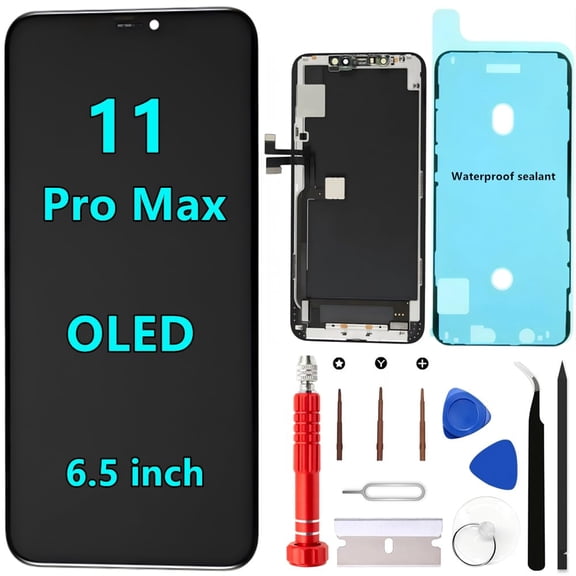 ZLMYJPMLJ OLED for iPhone 11 Pro Max Screen Replacement Kit [OLED,NOT LCD] 6.5'' Full HD Display 3D Touch Digitizer Assembly A2218 A2161 A2220 with Repair Tools and Waterproof sealant