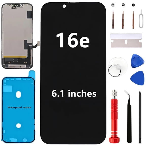 ZLMYJPMLJ for iPhone 16e Screen Replacement Kit 6.1'' Full HD LCD Display 3D Touch Digitizer Assembly Includes Repair Tools and Waterproof sealant (Compatible with A3212, A3408,A3409,A3410)