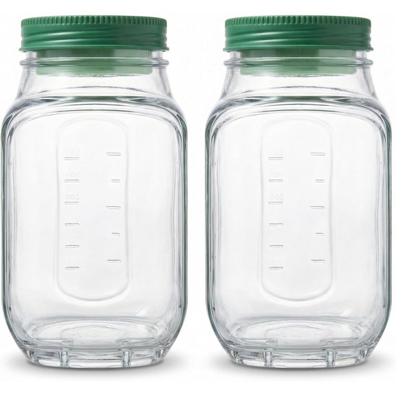 ZLNDR 2PCS Salad Pod Mason Jar Salad Container Side Open, Vertical Layering Salad Jars with Leakproof Dressing Compartment, Reusable Portable Lunch Containers for Office, Picnic, Travel