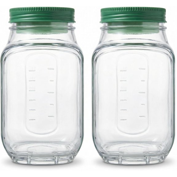 ZLNDR 2PCS Salad Pod Mason Jar Salad Container Side Open, Vertical Layering Salad Jars with Leakproof Dressing Compartment, Reusable Portable Lunch Containers for Office, Picnic, Travel