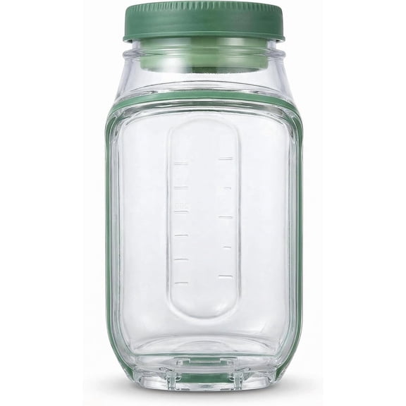 ZLNDR Salad Pod Mason Jar Salad Container Side Open, Vertical Layering Salad Jars with Leakproof Dressing Compartment, Reusable Portable Lunch Containers for Office, Picnic, Travel