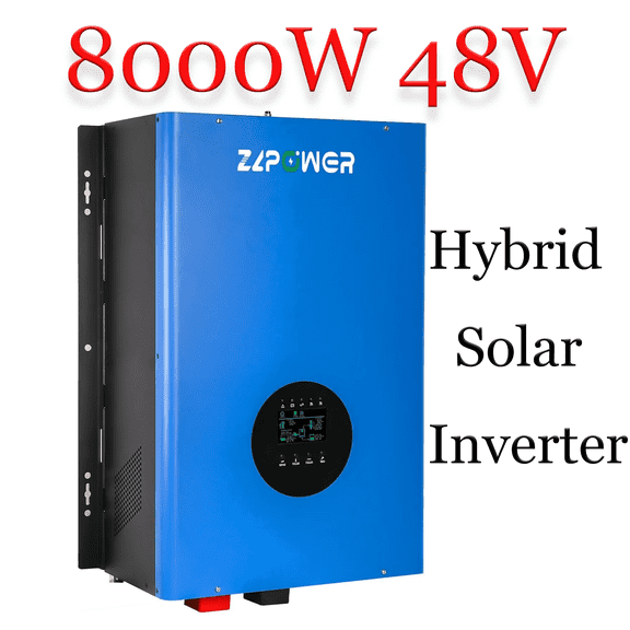 ZLPOWER 8000W 48V Solar Hybrid Inverter Split Phase 120/240V UL1741 Certified, 24000W Peak, Built-in Dual MPPT, WiFi Control