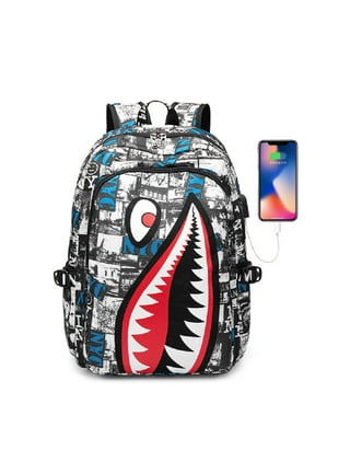 Sprayground White Shark Mouth Backpack Logo Laptop Books Bag Back To School  New
