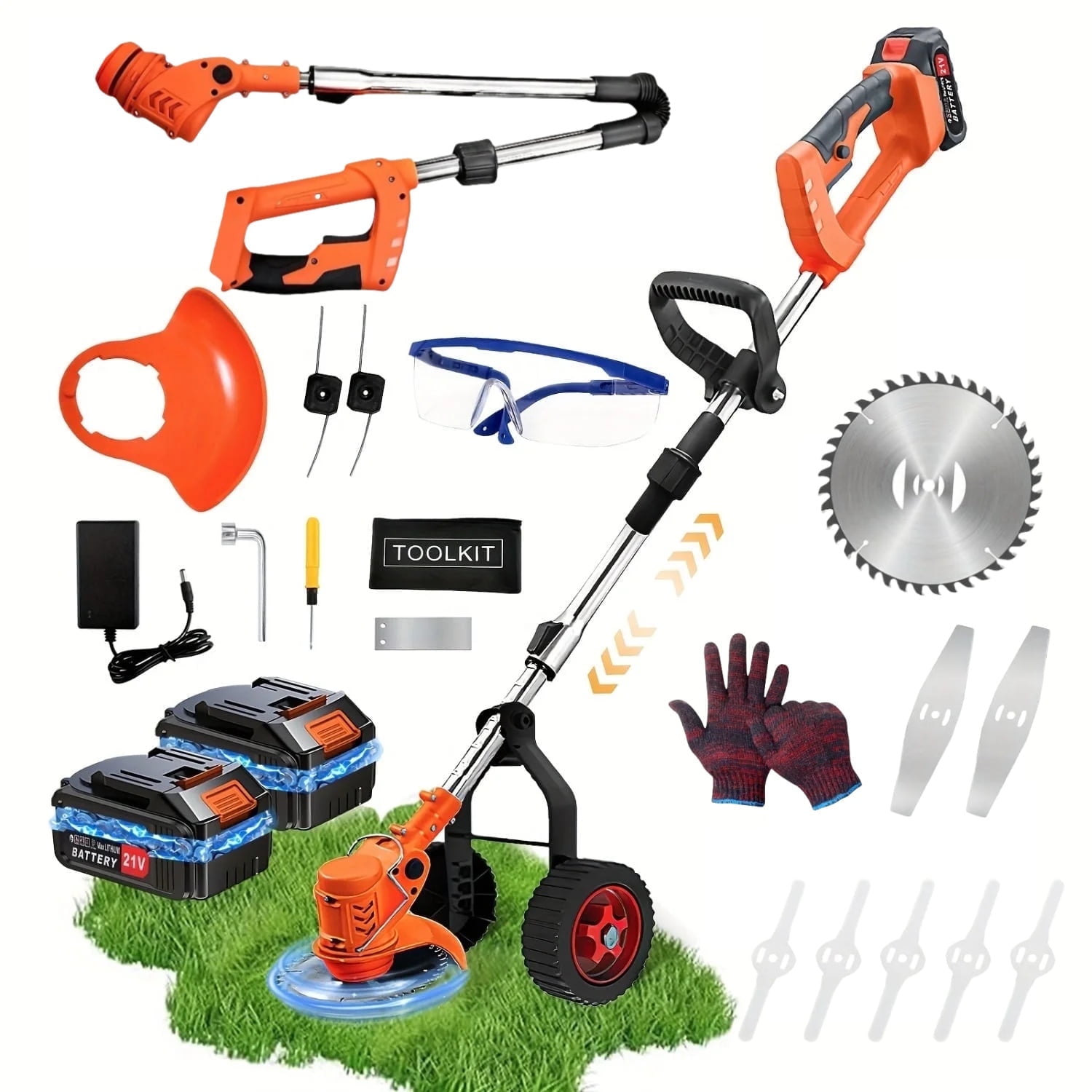 ZLieatmp 4-in-1 Cordless Electric Weed Wacker With Adjustable Length And Powerful 650w Motor For Lawn Care