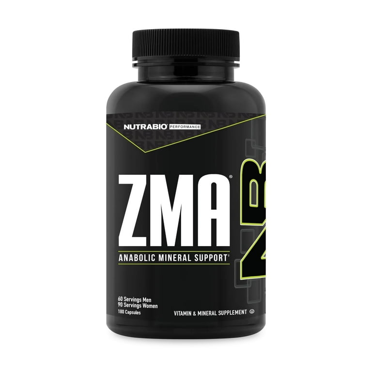 NutraBio ZMA Vegetable Supplement - Anabolic Mineral Support - 180