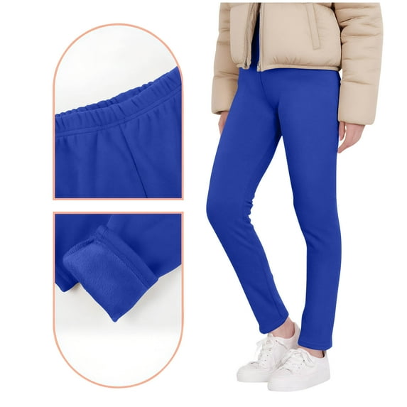 ZMFXJPE Girls Fleece Lined Tights Girl Leggings Fleece Lined Toddler Leggings Girls Fleece Lined Pants Girls Leggings 11t, Blue