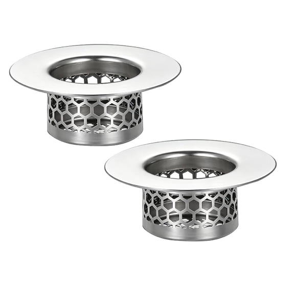 ZMGEJPW 2 Pack Bathroom Sink Strainer, Bathtub Lavatory Sink Drain Strainer Hair Catcher for Laundry, Utility, Slop, RV Sink, Stainless Steel Drain Filter