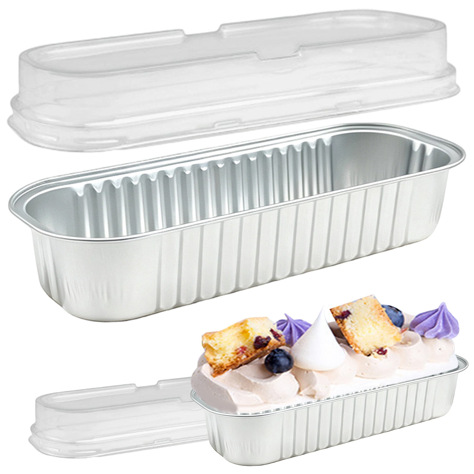 Rect Container ZMGEJPW 50pcs Long Aluminum Foil Baking Holders - Disposable ...