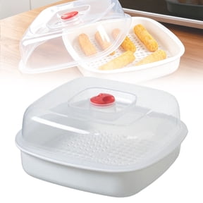 ZMGEJPW Professional Microwave Food Steamer with Ventilated Lid High Temperature Cooking Rack for Rice Fish and Vegetables Easy Clean Kitchen Steamer for Healthy Meals