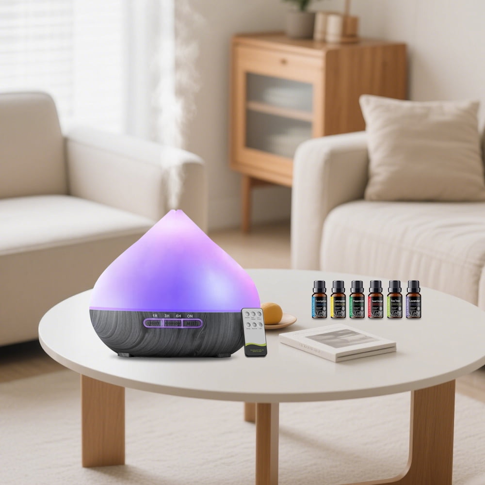 ZMGJSQ 500ml Ultrasonic Essential Oil Diffuser Smart Remote Multicolor ...