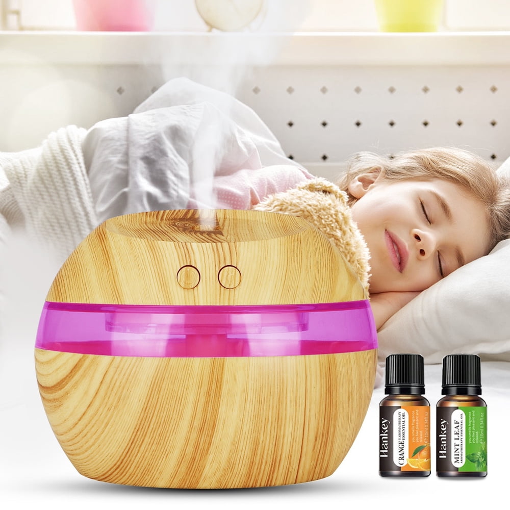 ZMGJSQ USB Powered Wood grain Humidifier 300ml Aromatherapy Diffuser ...