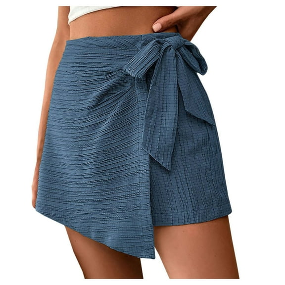 Pants for Women Trendy Casual Summer Textured Solid Color Skirt Shorts Fashion forward Breathable Skort for Daily Wear Trousers