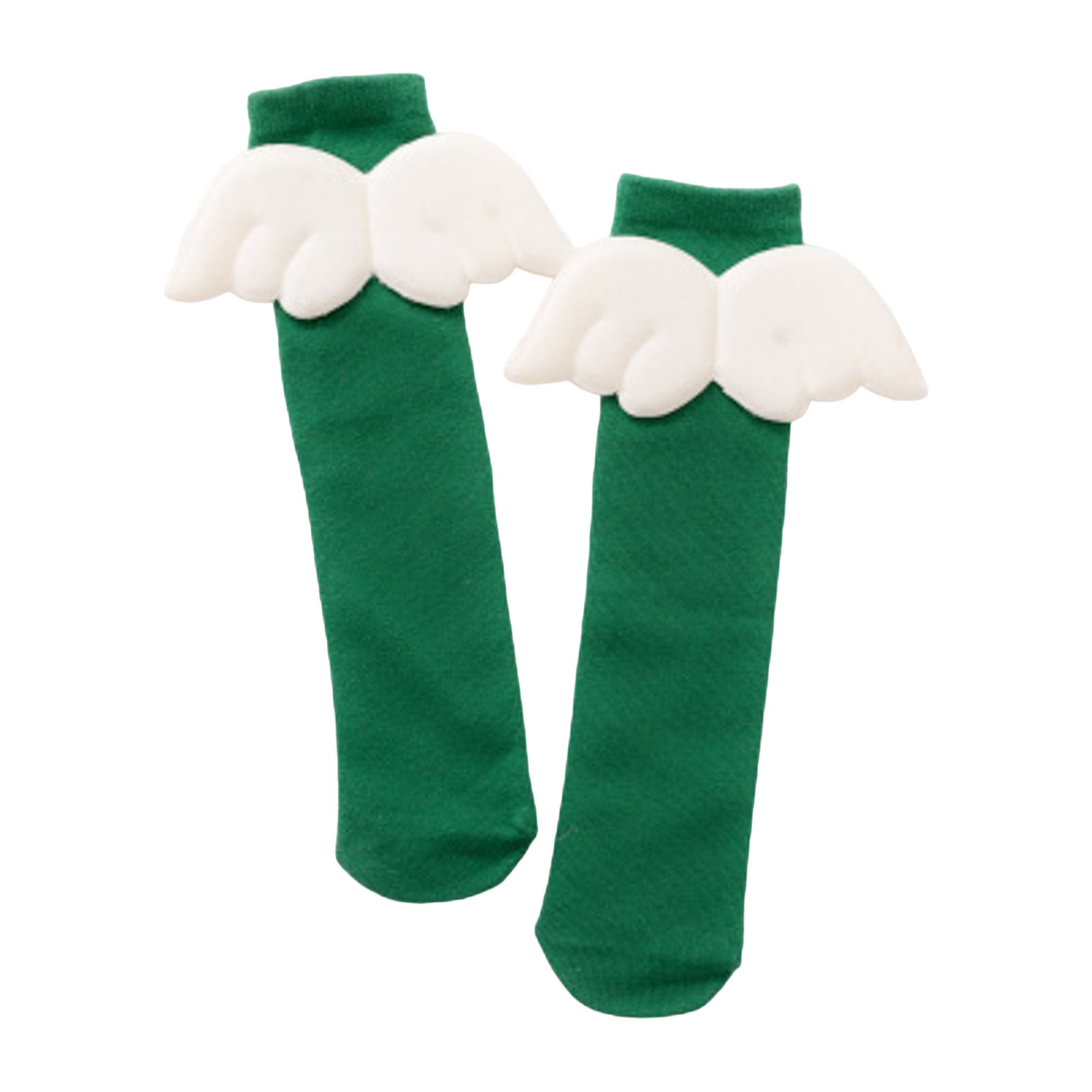 ZMHEGW Children's Socks Stockings Solid Color Wing Bow Half High Tube