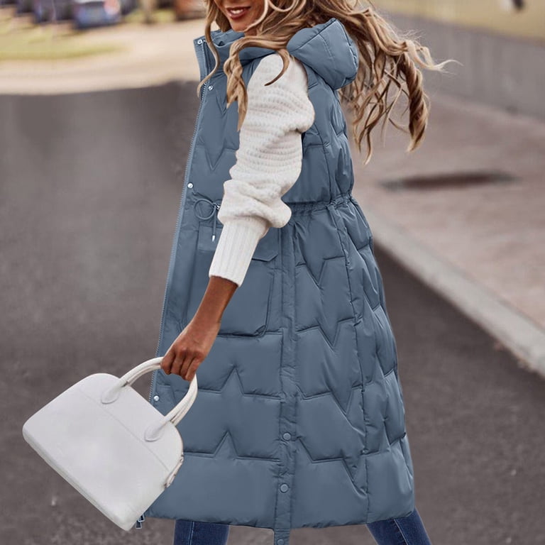 ZMHEGW Coats For Women Long Winter Vest Sleeveless Warm Down With Pockets  Quilted Vest Down Quilted Outdoor Fall Jackets - Walmart.com