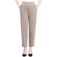 thumbnail image 1 of ZMHEGW Fashion Women Pants Solid Pocket High Waist Trousers Bottom Casual Women's Thin Pants, 1 of 5