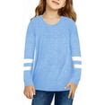 thumbnail image 1 of ZMHEGW Girls Casual Long Sleeve T Shirts Kids Loose Soft Striped Color Block Tunic Tops, Tees Blouses Size 4-14 Years, 1 of 4